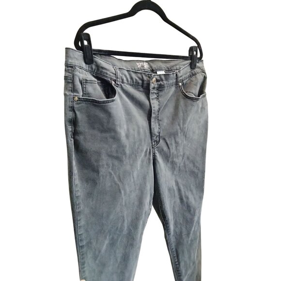 Terra & Sky Plus Size 20W Skinny Jeans Womens Washed Black Denim - Picture 3 of 9